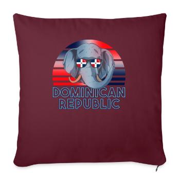 République dominicaine - Housse de coussin décorative 45 x 45 cm - bordeaux - Devant