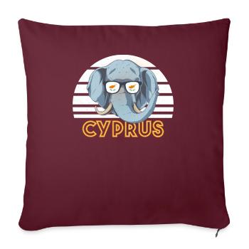Chypre - Housse de coussin décorative 45 x 45 cm - bordeaux - Devant