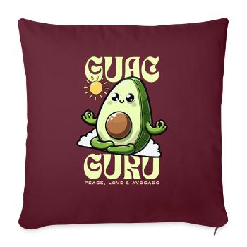 Paix, amour et avocat – Respectueux de l’environnement - Housse de coussin décorative 45 x 45 cm - bordeaux - Devant