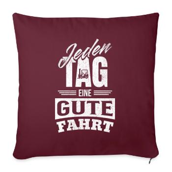Bon voyage tous les jours - Pour - Housse de coussin décorative 45 x 45 cm - bordeaux - Devant