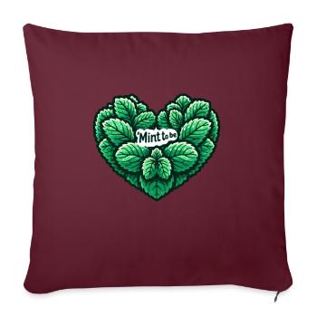 Menthe à être - Amour frais et rires feuillus - Housse de coussin décorative 45 x 45 cm - bordeaux - Devant