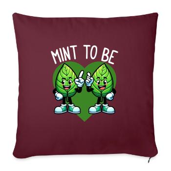 Menthe à être - Amour frais et rire feuillu - Housse de coussin décorative 45 x 45 cm - bordeaux - Devant