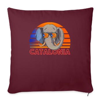 Catalogne - Housse de coussin décorative 45 x 45 cm - bordeaux - Devant