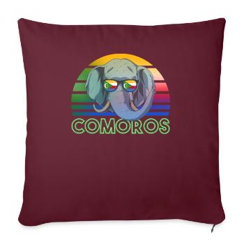 Comores - Housse de coussin décorative 45 x 45 cm - bordeaux - Devant