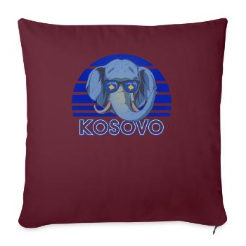 Kosovo (en anglais) - Housse de coussin décorative 45 x 45 cm - bordeaux - Devant