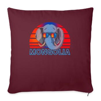 Mongolei - Sofakissenbezug 45 x 45 cm - Burgunderrot - Vorne