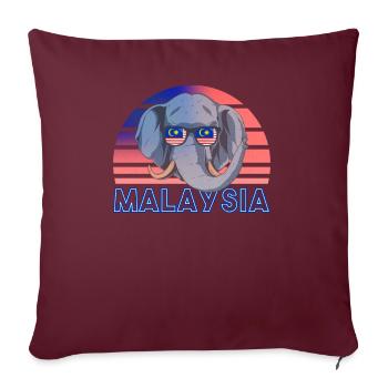 Malaysia - Sofakissenbezug 45 x 45 cm - Burgunderrot - Vorne