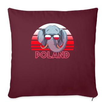 Polen - Sofakissenbezug 45 x 45 cm - Burgunderrot - Vorne