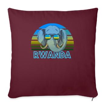 Ruanda - Sofakissenbezug 45 x 45 cm - Burgunderrot - Vorne