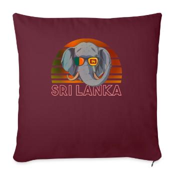 Sri Lanka - Sofakissenbezug 45 x 45 cm - Burgunderrot - Vorne