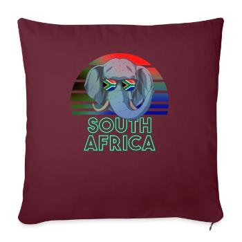 Südafrika - Sofakissenbezug 45 x 45 cm - Burgunderrot - Vorne