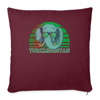 Turkménistan - Housse de coussin décorative 45 x 45 cm - bordeaux - Devant