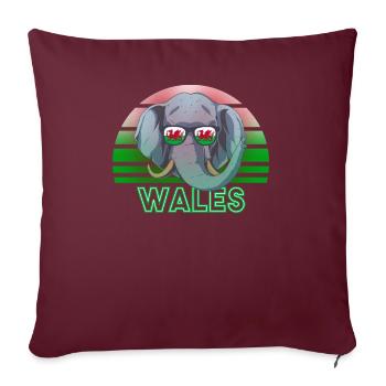 Pays de Galles - Housse de coussin décorative 45 x 45 cm - bordeaux - Devant