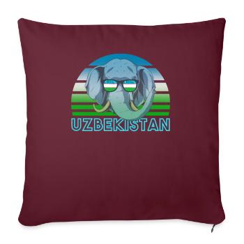 Ouzbékistan - Housse de coussin décorative 45 x 45 cm - bordeaux - Devant