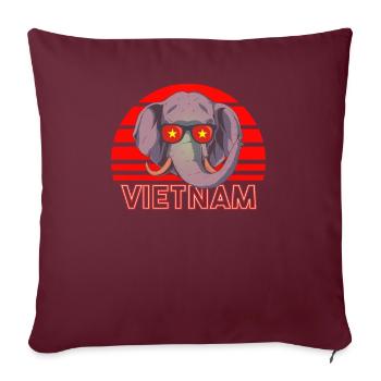 Vietnam - Housse de coussin décorative 45 x 45 cm - bordeaux - Devant