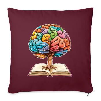 Lecture Formes Mentalité Croissance Œuvre D’art Arbre - Housse de coussin décorative 45 x 45 cm - bordeaux - Devant
