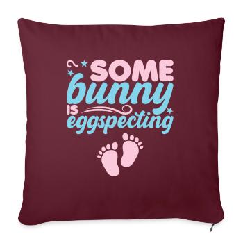 Pâques Grossesse Annonce Oeufs de Pâques - Housse de coussin décorative 45 x 45 cm - bordeaux - Devant
