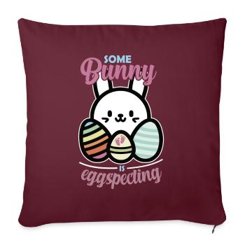Pâques Grossesse Annonce Oeufs de Pâques - Housse de coussin décorative 45 x 45 cm - bordeaux - Devant