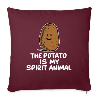 La pomme de terre est mon Animal Drôle de légume - Housse de coussin décorative 45 x 45 cm - bordeaux - Devant