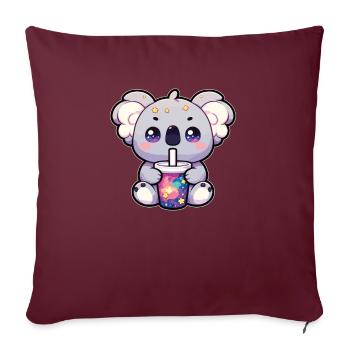 Koalas trinken Bubble Tea Galaxie Boba Koala - Sofakissenbezug 45 x 45 cm - Burgunderrot - Vorne