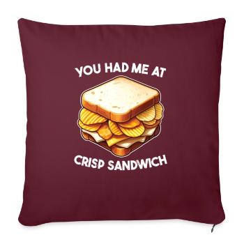 Tu m'as eu chez Crisp Sandwich English - Housse de coussin décorative 45 x 45 cm - bordeaux - Devant