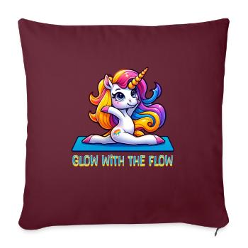 Brillez avec le yoga de la licorne Flow - Housse de coussin décorative 45 x 45 cm - bordeaux - Devant