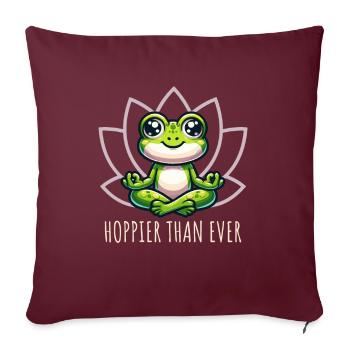 Yoga de la grenouille plus houblonné que jamais - Housse de coussin décorative 45 x 45 cm - bordeaux - Devant