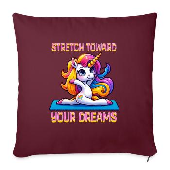 Stretch Toward Your Dreams - Unicorn Yoga - Sofakissenbezug 45 x 45 cm - Burgunderrot - Vorne