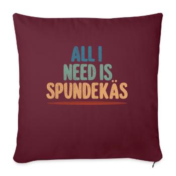 Spundekäs Mainz Meenz Mundart Essen - Sofakissenbezug 45 x 45 cm - Burgunderrot - Vorne