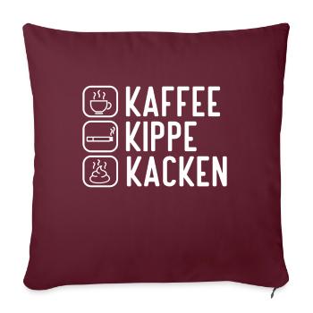 Routine matinale amusante pour hommes et fumeurs - Housse de coussin décorative 45 x 45 cm - bordeaux - Devant