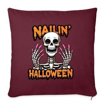 Nailin Halloween Nail Tech Esthéticienne Nail Tech - Housse de coussin décorative 45 x 45 cm - bordeaux - Devant