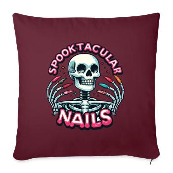 Spooktacular Nails Nail Tech Esthéticienne Nail Tech - Housse de coussin décorative 45 x 45 cm - bordeaux - Devant
