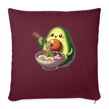 Avocado with noodles ramen kawaii avocado - Sofa pillowcase 17,3'' x 17,3'' (45 x 45 cm) - burgundy - Front
