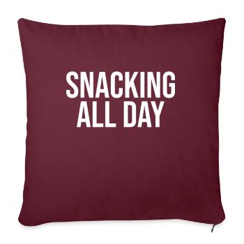 Grignoter toute la journée - Housse de coussin décorative 45 x 45 cm - bordeaux - Devant