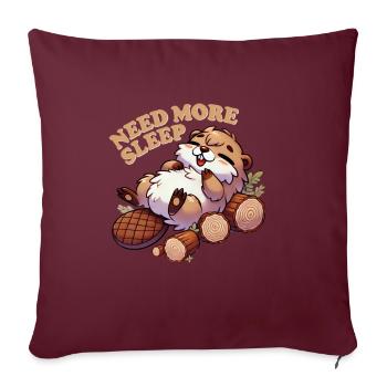 Besoin de plus de sommeil Drôle Castor Animal Humour - Housse de coussin décorative 45 x 45 cm - bordeaux - Devant