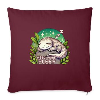 Besoin de plus de sommeil Drôle Lézard Humour Pyjama - Housse de coussin décorative 45 x 45 cm - bordeaux - Devant