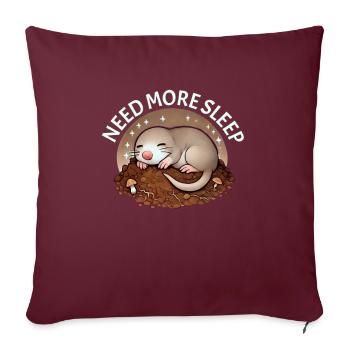 Besoin de plus de sommeil, drôle de taupe, - Housse de coussin décorative 45 x 45 cm - bordeaux - Devant