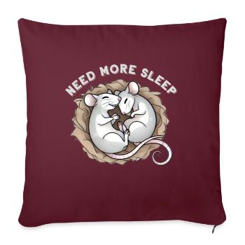 Need More Sleep Mouse Pyjama - Sofakissenbezug 45 x 45 cm - Burgunderrot - Vorne
