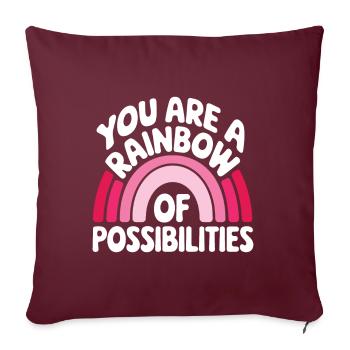 Vous êtes un arc-en-ciel de possibilités Enseignant Empower - Housse de coussin décorative 45 x 45 cm - bordeaux - Devant