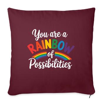 Vous êtes un arc-en-ciel de possibilités Enseignant Empower - Housse de coussin décorative 45 x 45 cm - bordeaux - Devant