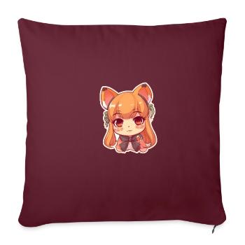 Japanese dog Shiba Inu girl as portrait - Sofa pillowcase 17,3'' x 17,3'' (45 x 45 cm) - burgundy - Front