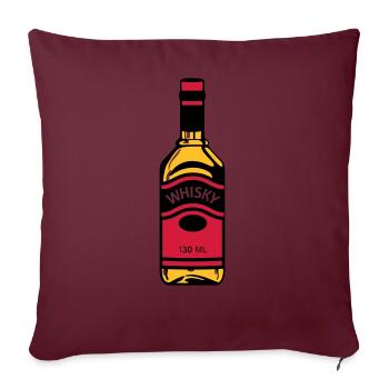 Whisky-Flasche - Sofakissenbezug 45 x 45 cm - Burgunderrot - Vorne
