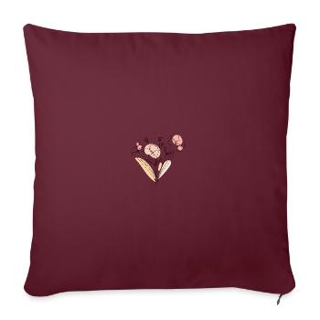 Fleurs sauvages Bouquet Nature Fleurs - Housse de coussin décorative 45 x 45 cm - bordeaux - Devant