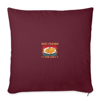 Schnitzel Best Friends for Life - Sofakissenbezug 45 x 45 cm - Burgunderrot - Vorne