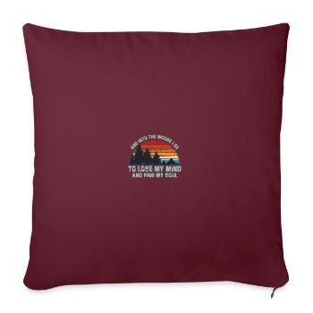 Wald Zitat Retro - Und in den Wald gehe ich - Sofakissenbezug 45 x 45 cm - Burgunderrot - Vorne