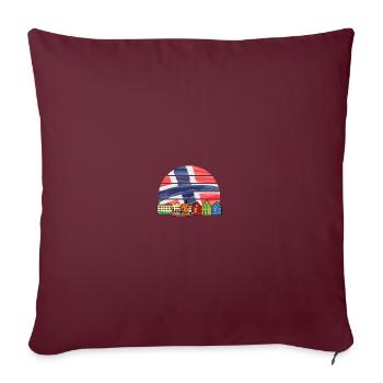 Norvège Drapeau viking Scandinavie vacances - Housse de coussin décorative 45 x 45 cm - bordeaux - Devant