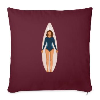 Easter Surfergirl - Sofakissenbezug 45 x 45 cm - Burgunderrot - Vorne