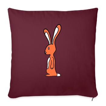 Bunny Rabbit Bunny Stands Cute Small Animal - Sofa pillowcase 17,3'' x 17,3'' (45 x 45 cm) - burgundy - Front