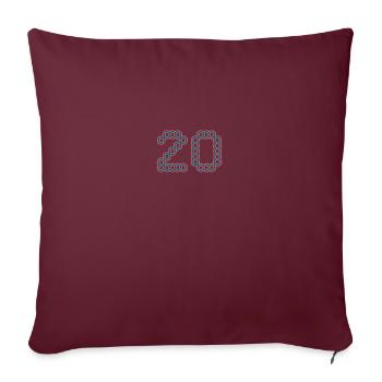 20. 20 ANS. 20e ANNIVERSAIRE. ANNIVERSAIRE 20 ANS. - Housse de coussin décorative 45 x 45 cm - bordeaux - Devant