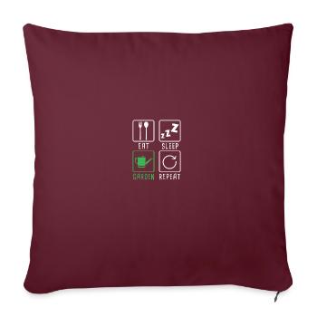 Eat Sleep Garden Repeat - Gardening Botanical - Sofakissenbezug 45 x 45 cm - Burgunderrot - Vorne